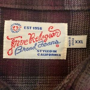 True Religion men’s light soft flannel shirt